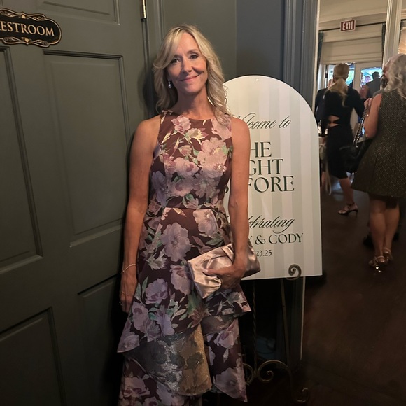 Adrianna Papell High Low Dress in Pink and Green Floral- only worn 1 time. - Picture 2 of 3